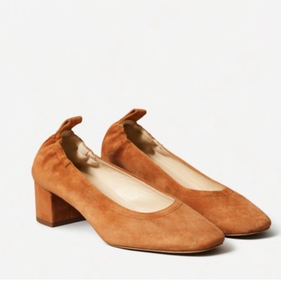 Everlane Shoes - Everlane The Day Heel in Cognac Suede